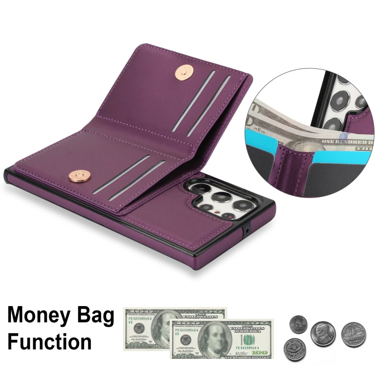 For Samsung Galaxy S22 Ultra 5G RFID Anti-theft Card Ring Holder Phone Case