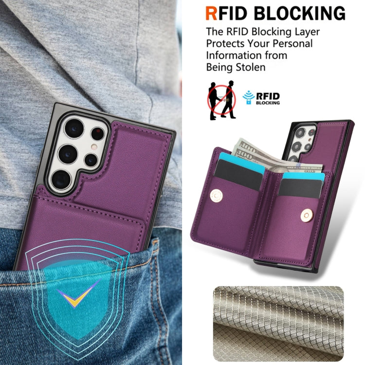 For Samsung Galaxy S22 Ultra 5G RFID Anti-theft Card Ring Holder Phone Case