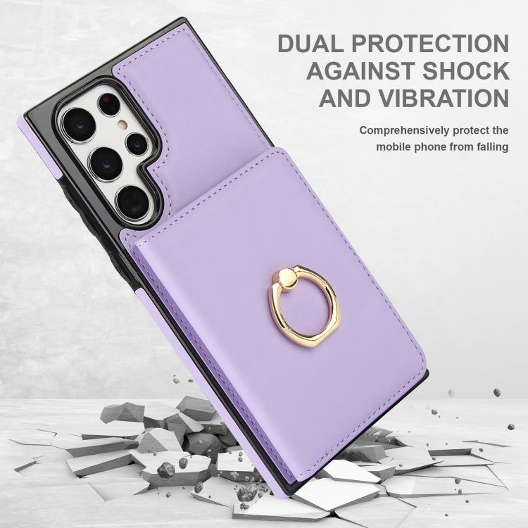 For Samsung Galaxy S22 Ultra 5G RFID Anti-theft Card Ring Holder Phone Case