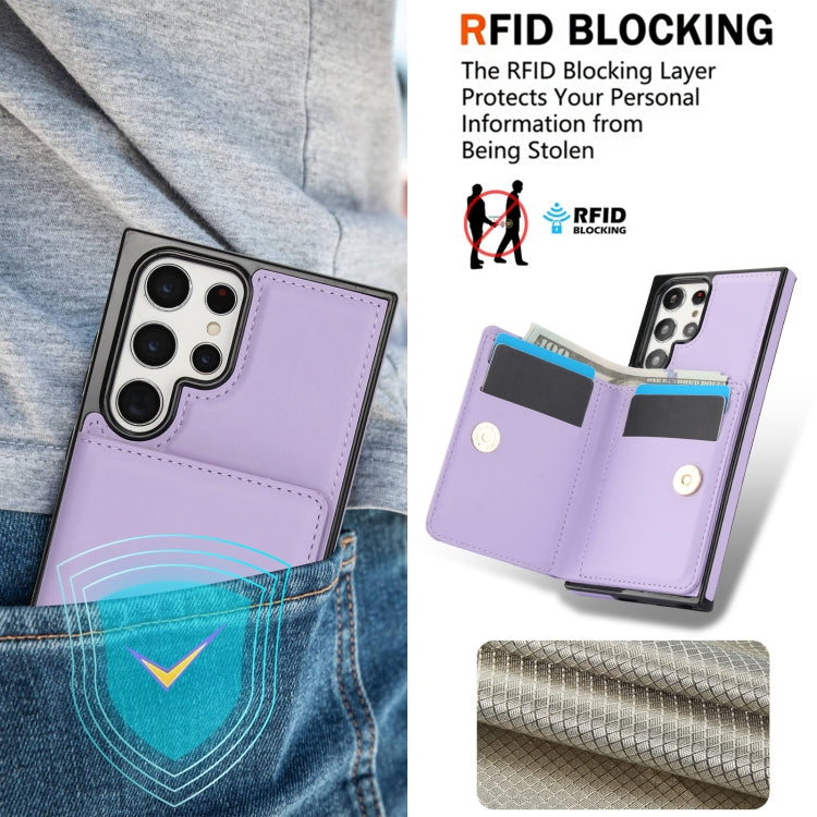 For Samsung Galaxy S22 Ultra 5G RFID Anti-theft Card Ring Holder Phone Case