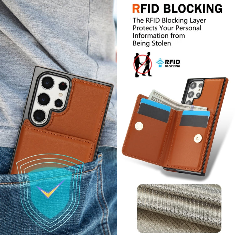 For Samsung Galaxy S22 Ultra 5G RFID Anti-theft Card Ring Holder Phone Case