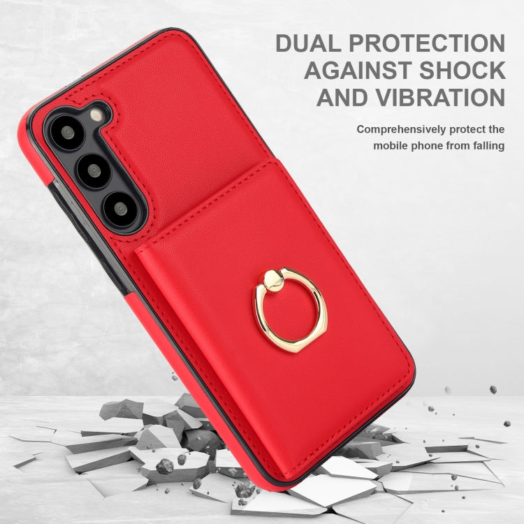For Samsung Galaxy S23 5G RFID Anti-theft Card Ring Holder Phone Case