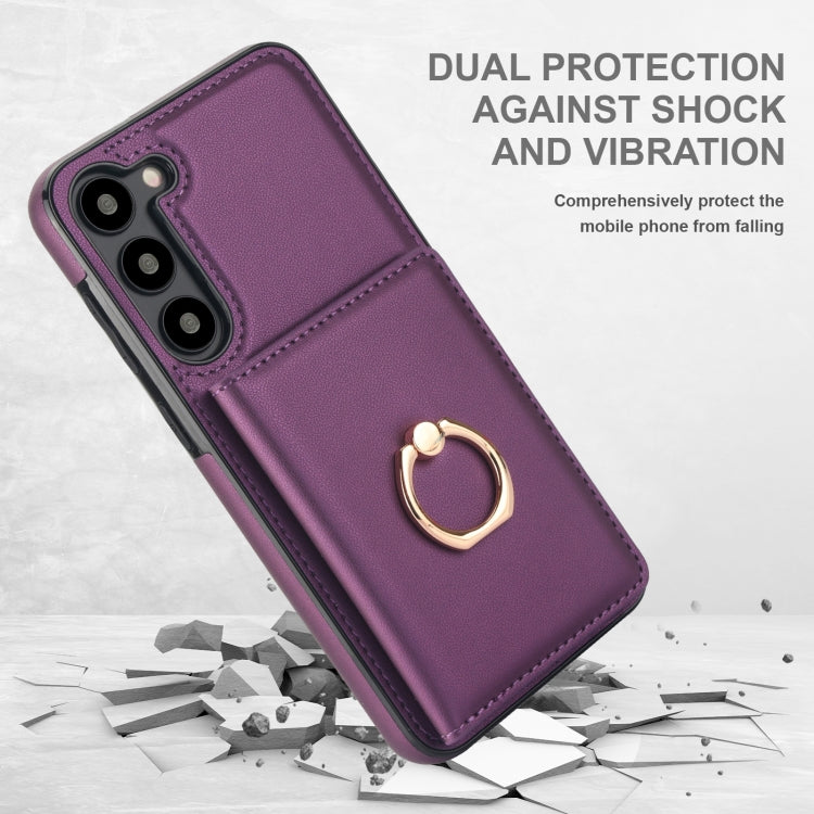 For Samsung Galaxy S23 5G RFID Anti-theft Card Ring Holder Phone Case