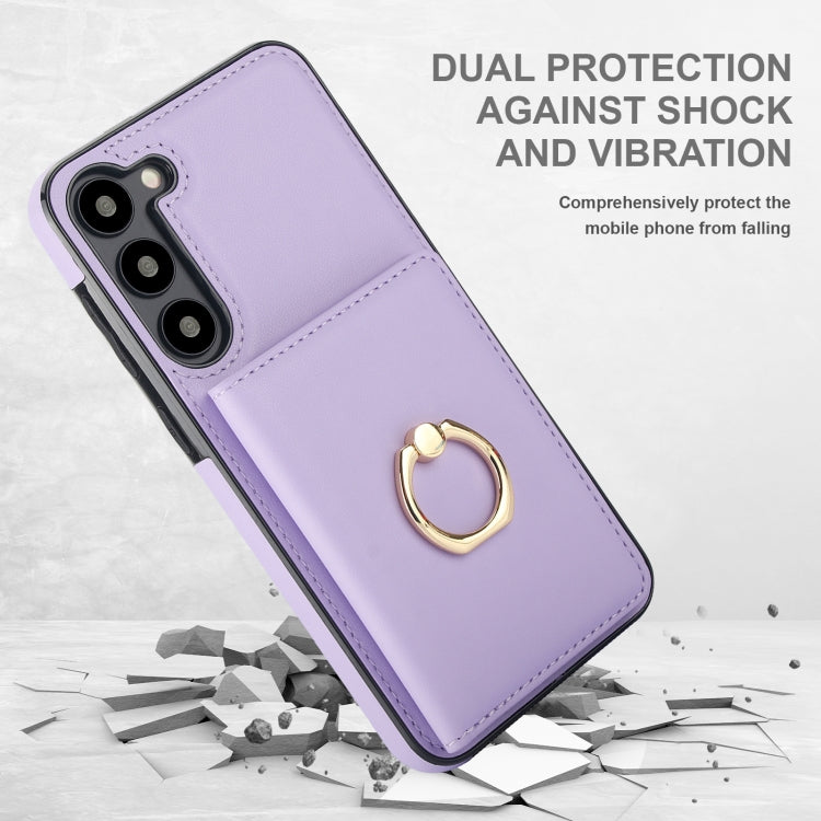 For Samsung Galaxy S23 5G RFID Anti-theft Card Ring Holder Phone Case