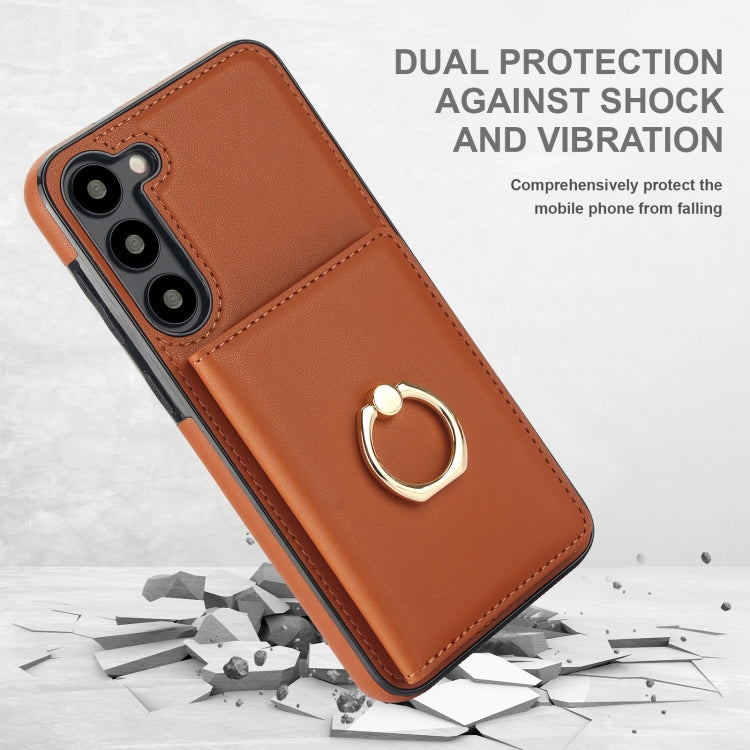For Samsung Galaxy S23 5G RFID Anti-theft Card Ring Holder Phone Case
