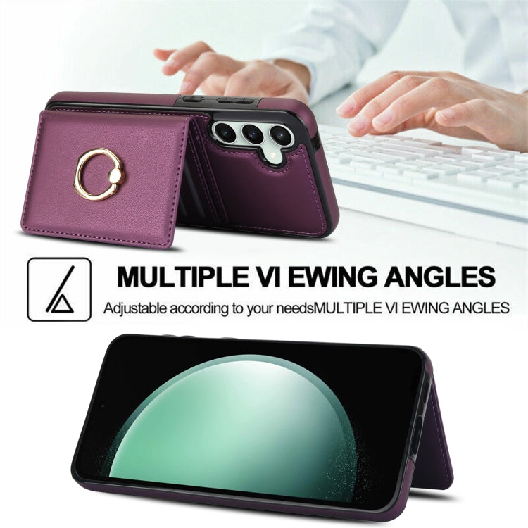 For Samsung Galaxy S23 FE 5G RFID Anti-theft Card Ring Holder Phone Case
