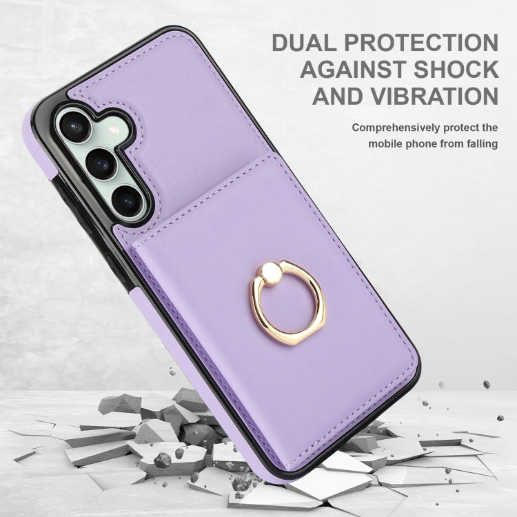 For Samsung Galaxy S23 FE 5G RFID Anti-theft Card Ring Holder Phone Case