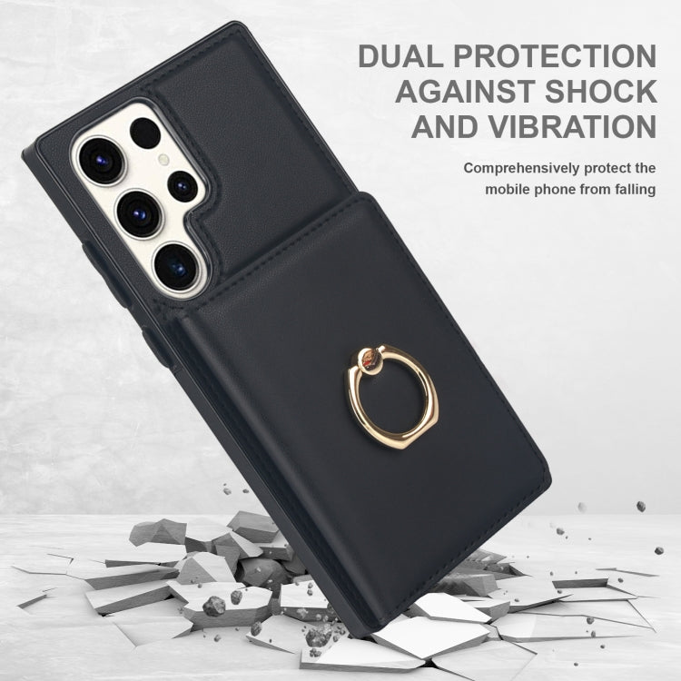 For Samsung Galaxy S23 Ultra 5G RFID Anti-theft Card Ring Holder Phone Case