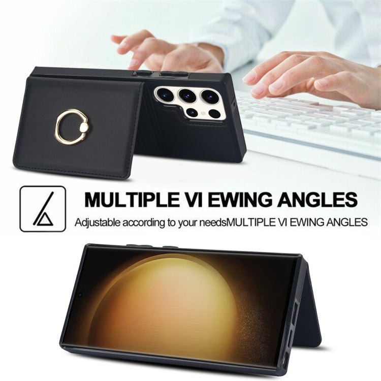 For Samsung Galaxy S23 Ultra 5G RFID Anti-theft Card Ring Holder Phone Case