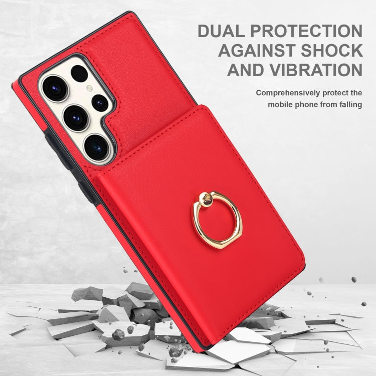 For Samsung Galaxy S23 Ultra 5G RFID Anti-theft Card Ring Holder Phone Case