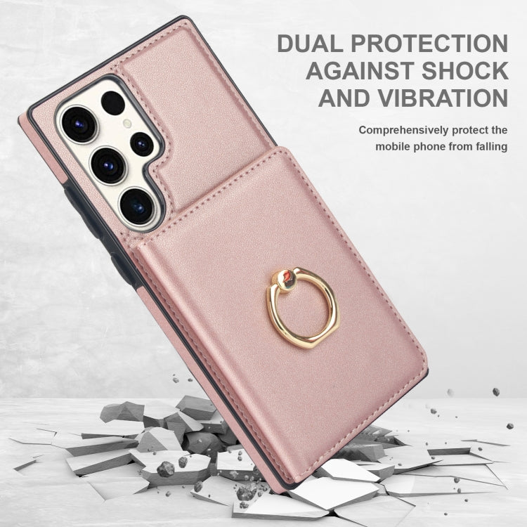 For Samsung Galaxy S23 Ultra 5G RFID Anti-theft Card Ring Holder Phone Case