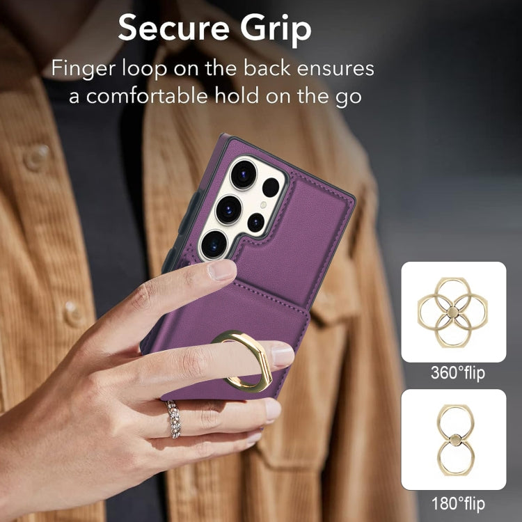 For Samsung Galaxy S23 Ultra 5G RFID Anti-theft Card Ring Holder Phone Case