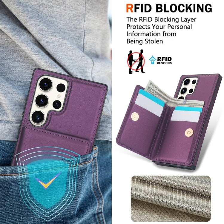 For Samsung Galaxy S23 Ultra 5G RFID Anti-theft Card Ring Holder Phone Case