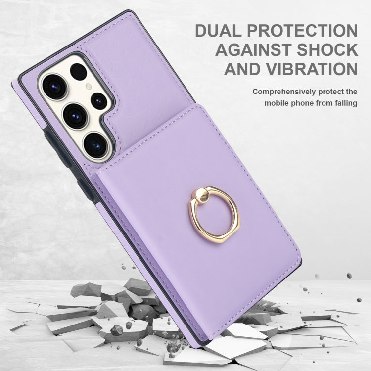 For Samsung Galaxy S23 Ultra 5G RFID Anti-theft Card Ring Holder Phone Case