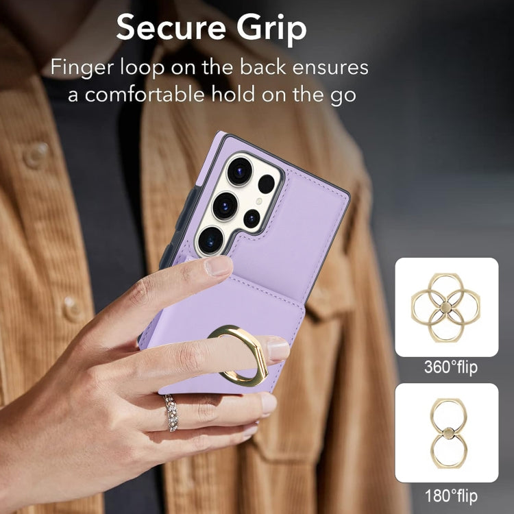 For Samsung Galaxy S23 Ultra 5G RFID Anti-theft Card Ring Holder Phone Case
