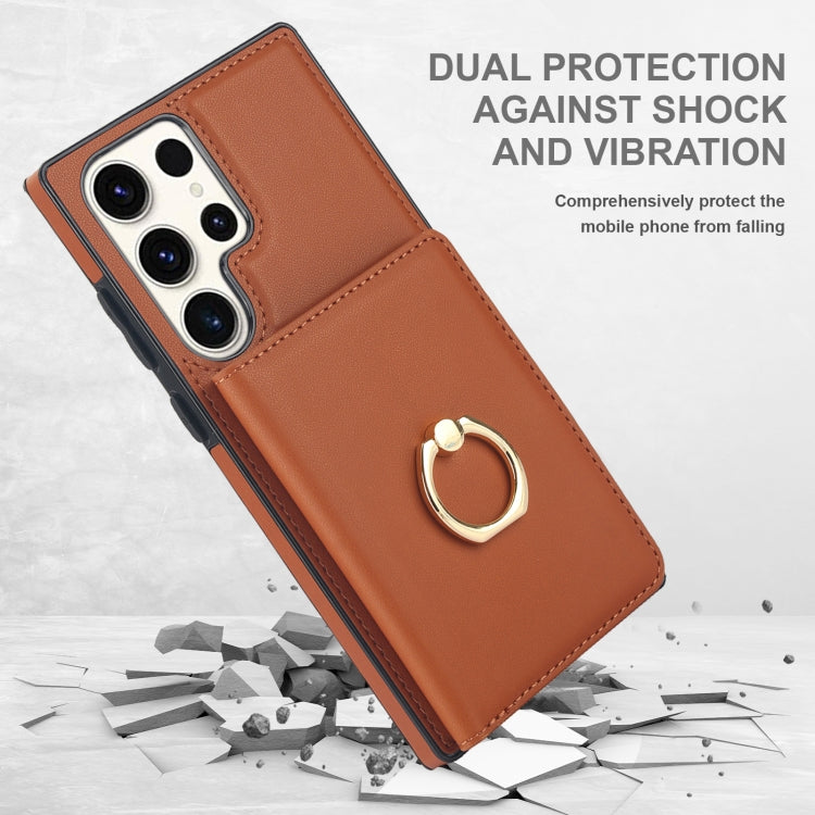 For Samsung Galaxy S23 Ultra 5G RFID Anti-theft Card Ring Holder Phone Case