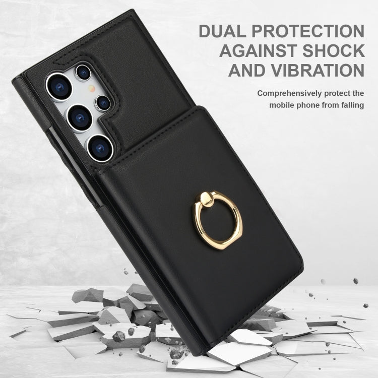 For Samsung Galaxy S24 Ultra 5G RFID Anti-theft Card Ring Holder Phone Case