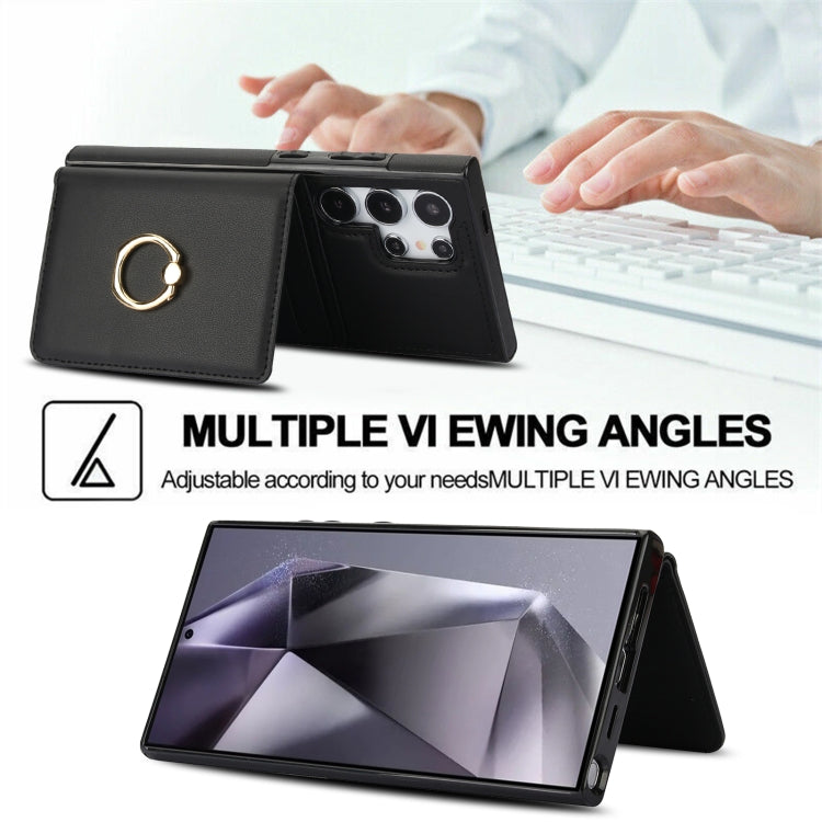 For Samsung Galaxy S24 Ultra 5G RFID Anti-theft Card Ring Holder Phone Case