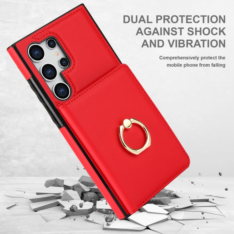 For Samsung Galaxy S24 Ultra 5G RFID Anti-theft Card Ring Holder Phone Case
