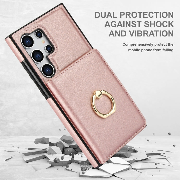 For Samsung Galaxy S24 Ultra 5G RFID Anti-theft Card Ring Holder Phone Case