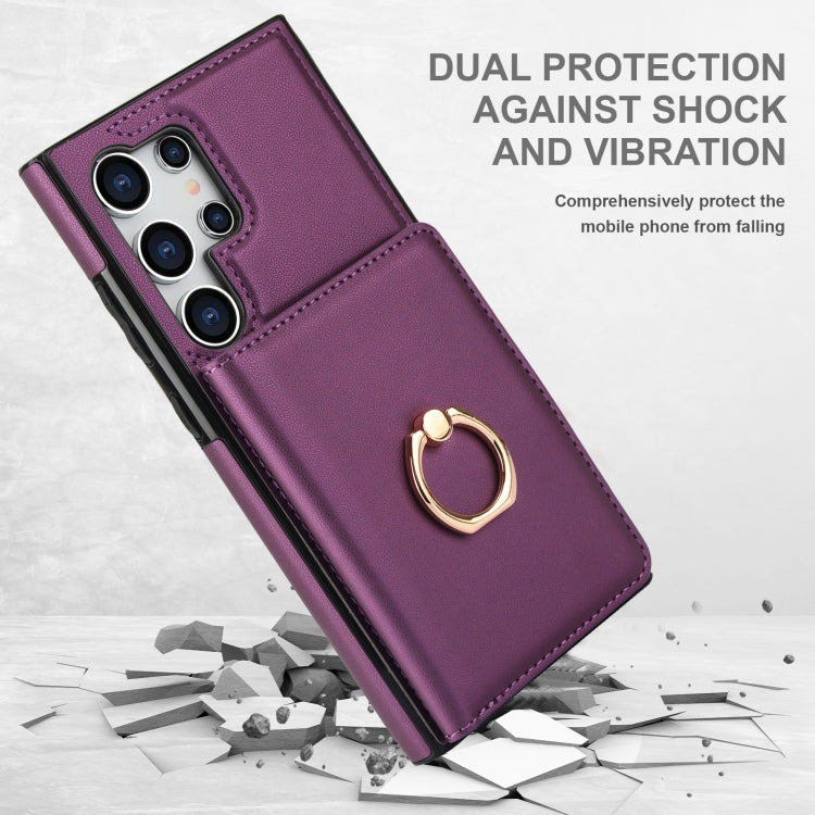 For Samsung Galaxy S24 Ultra 5G RFID Anti-theft Card Ring Holder Phone Case
