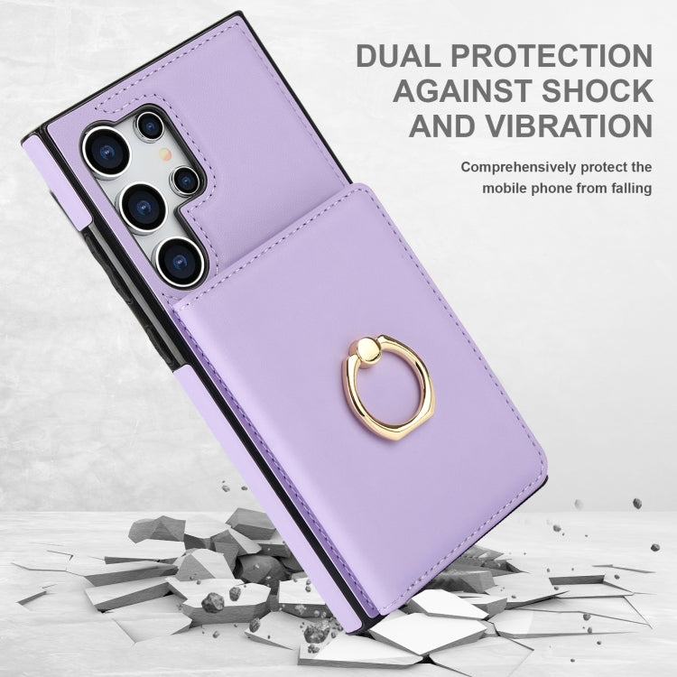 For Samsung Galaxy S24 Ultra 5G RFID Anti-theft Card Ring Holder Phone Case