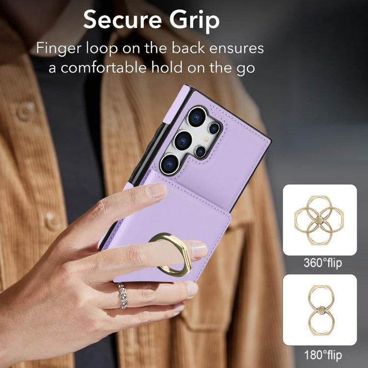 For Samsung Galaxy S24 Ultra 5G RFID Anti-theft Card Ring Holder Phone Case