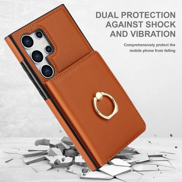 For Samsung Galaxy S24 Ultra 5G RFID Anti-theft Card Ring Holder Phone Case