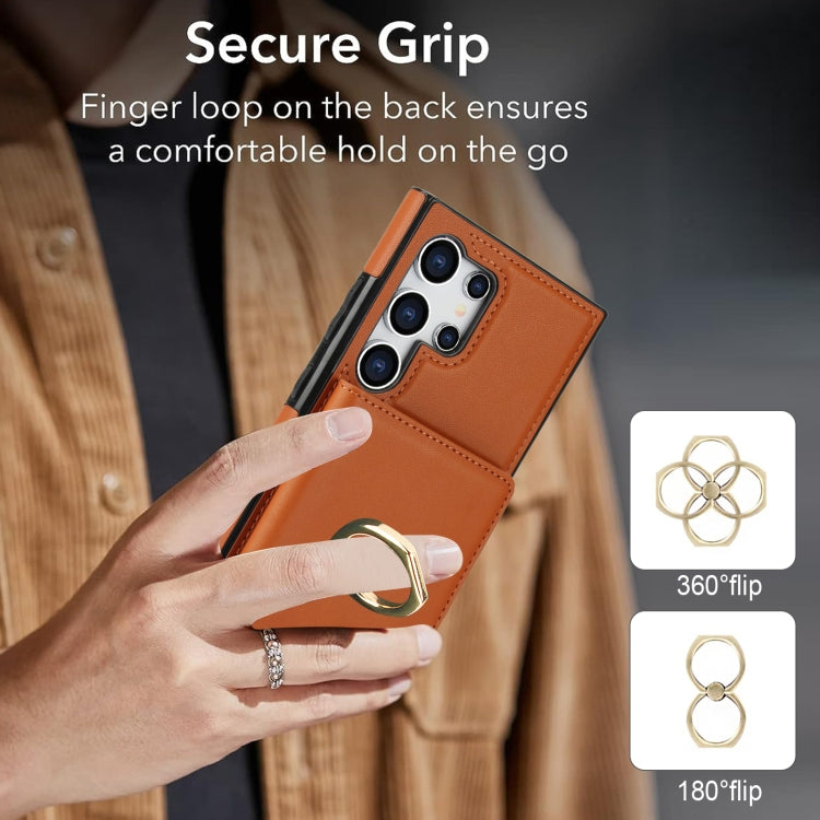 For Samsung Galaxy S24 Ultra 5G RFID Anti-theft Card Ring Holder Phone Case