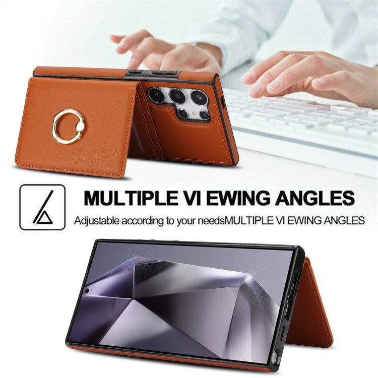 For Samsung Galaxy S24 Ultra 5G RFID Anti-theft Card Ring Holder Phone Case