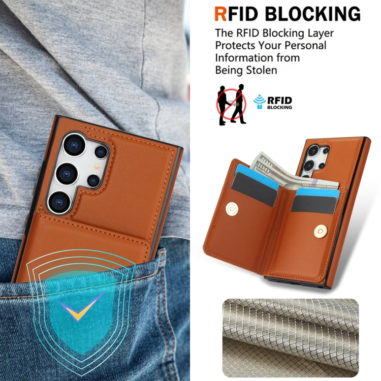 For Samsung Galaxy S24 Ultra 5G RFID Anti-theft Card Ring Holder Phone Case
