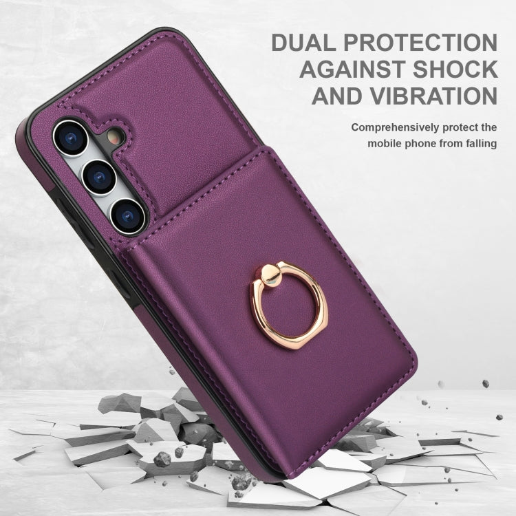 For Samsung Galaxy S24+ 5G RFID Anti-theft Card Ring Holder Phone Case