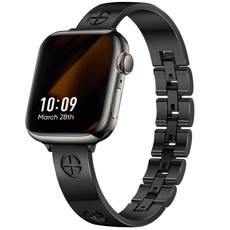 For Apple Watch SE 2023 44mm Cross Bracelet Stainless Steel Watch Band