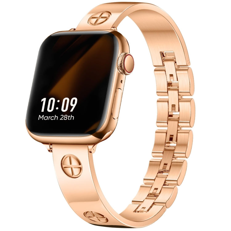 For Apple Watch Series 8 45mm Cross Bracelet Stainless Steel Watch Band