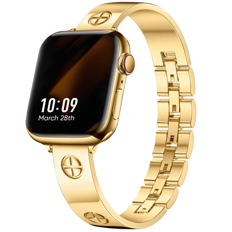 For Apple Watch Series 7 45mm Cross Bracelet Stainless Steel Watch Band