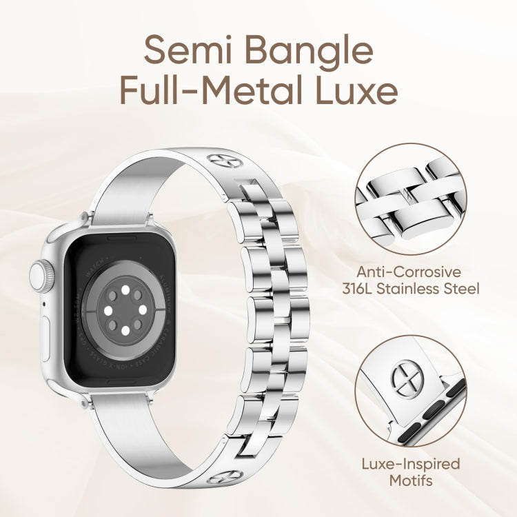 For Apple Watch Series 8 45mm Cross Bracelet Stainless Steel Watch Band