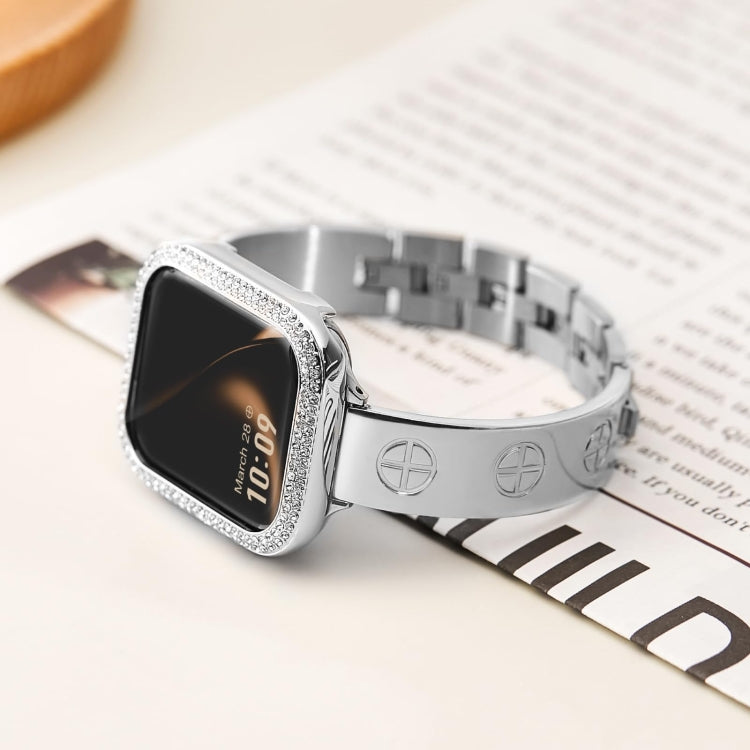 For Apple Watch Series 6 40mm Cross Bracelet Stainless Steel Watch Band