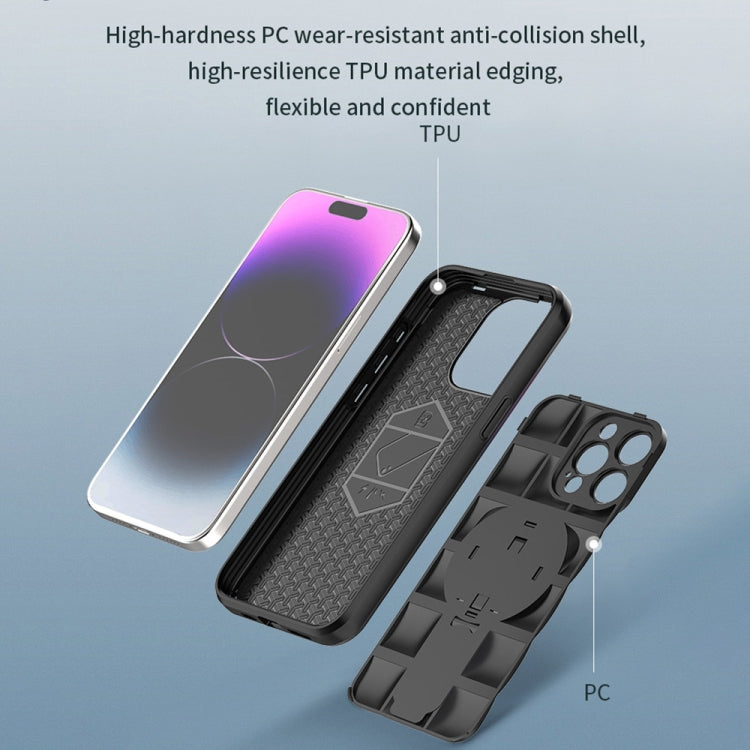 For iPhone 15 Pro Max Airbag TPU + PC Shockproof Phone Case with Holder