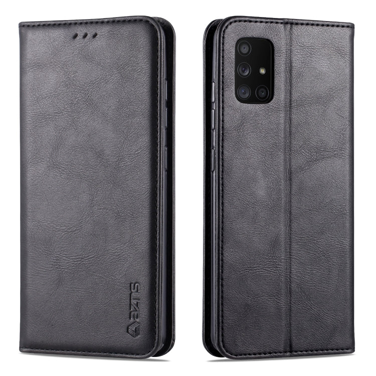 For Samsung Galaxy A71 5G AZNS Retro Texture Magnetic Horizontal Flip PU Leather Case with Holder & Card Slots & Photo Frame