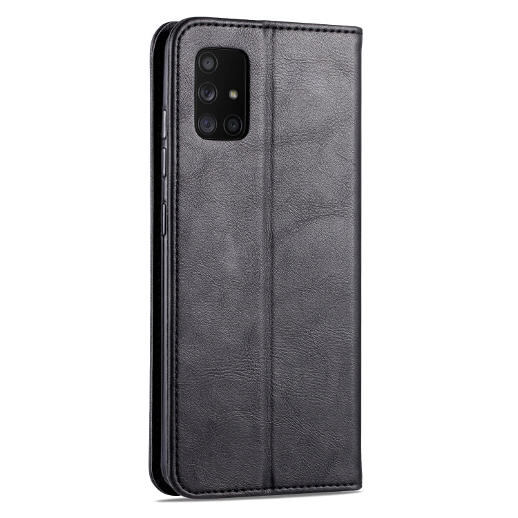 For Samsung Galaxy A71 5G AZNS Retro Texture Magnetic Horizontal Flip PU Leather Case with Holder & Card Slots & Photo Frame