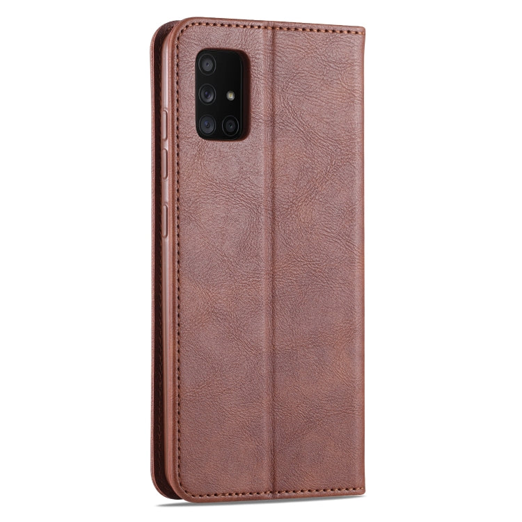 For Samsung Galaxy A71 5G AZNS Retro Texture Magnetic Horizontal Flip PU Leather Case with Holder & Card Slots & Photo Frame