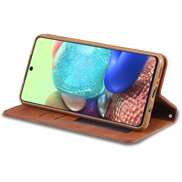 For Samsung Galaxy A71 5G AZNS Retro Texture Magnetic Horizontal Flip PU Leather Case with Holder & Card Slots & Photo Frame