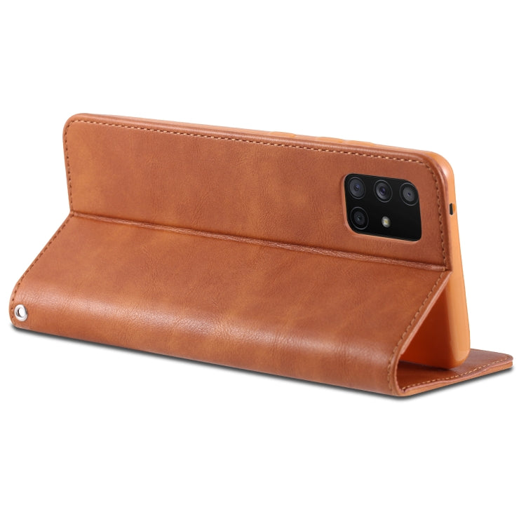 For Samsung Galaxy A71 5G AZNS Retro Texture Magnetic Horizontal Flip PU Leather Case with Holder & Card Slots & Photo Frame