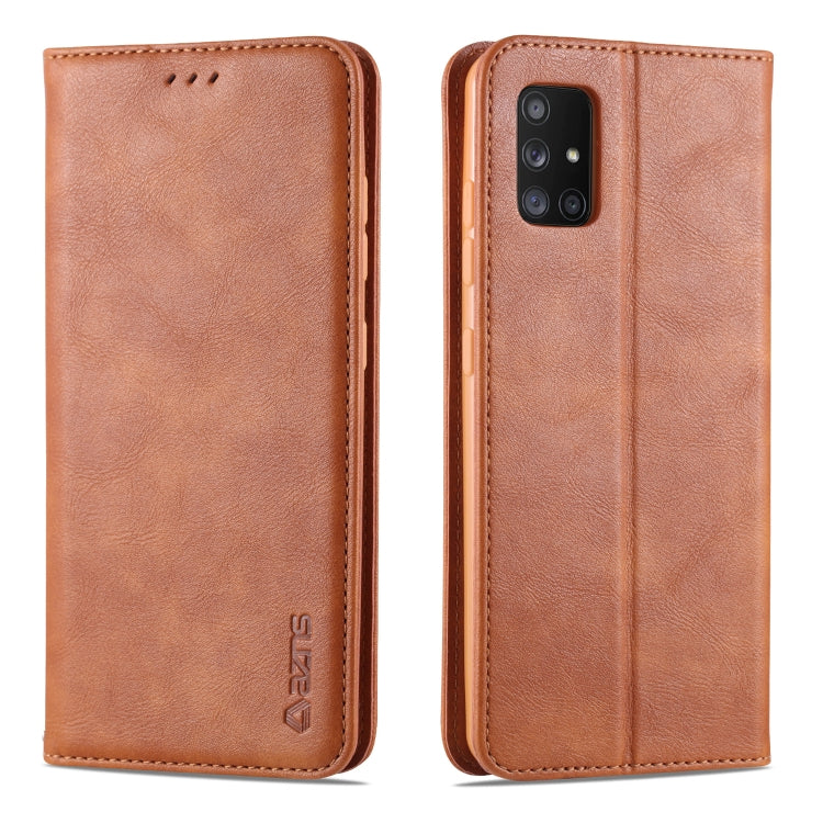 For Samsung Galaxy A71 5G AZNS Retro Texture Magnetic Horizontal Flip PU Leather Case with Holder & Card Slots & Photo Frame
