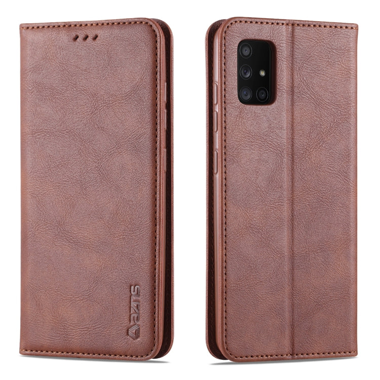 For Samsung Galaxy A51 5G AZNS Retro Texture Magnetic Horizontal Flip PU Leather Case with Holder & Card Slots & Photo Frame