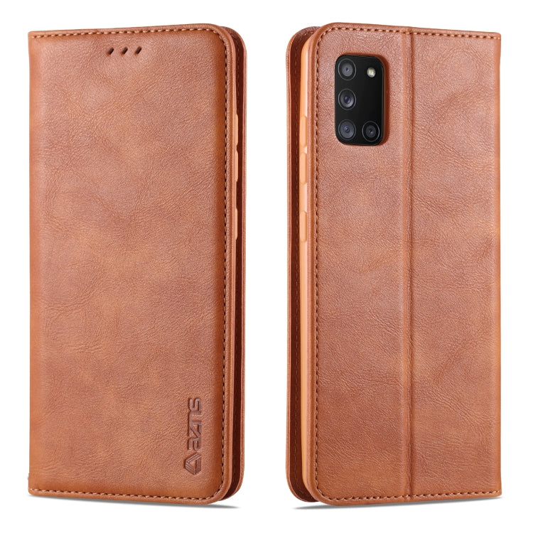 For Samsung Galaxy A31 AZNS Retro Texture Magnetic Horizontal Flip PU Leather Case with Holder & Card Slots & Photo Frame