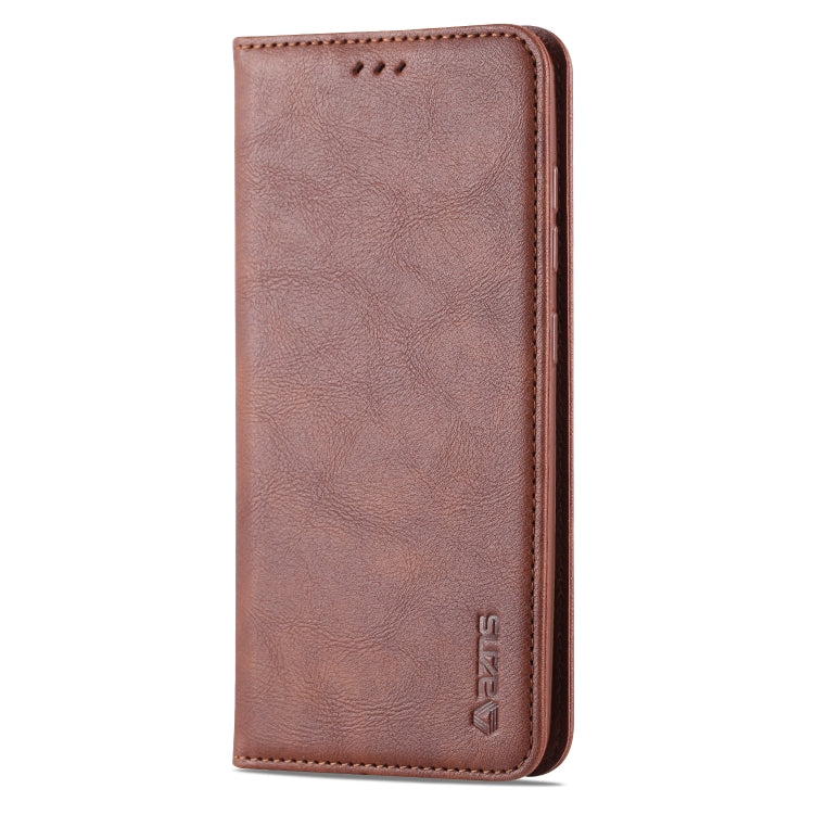 For Samsung Galaxy A41 AZNS Retro Texture Magnetic Horizontal Flip PU Leather Case with Holder & Card Slots & Photo Frame