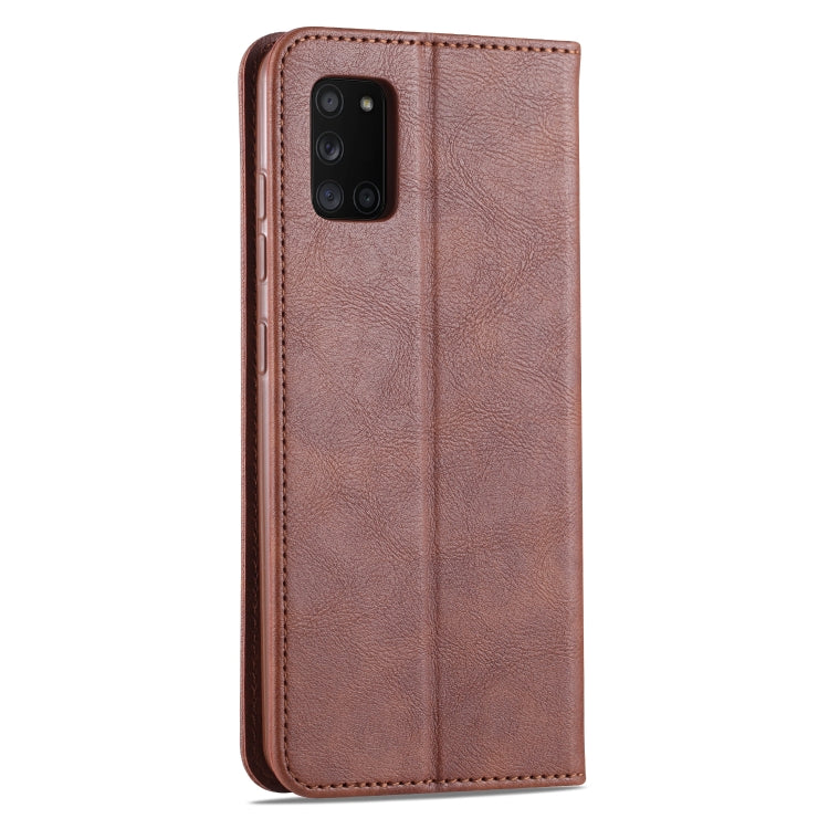 For Samsung Galaxy A41 AZNS Retro Texture Magnetic Horizontal Flip PU Leather Case with Holder & Card Slots & Photo Frame