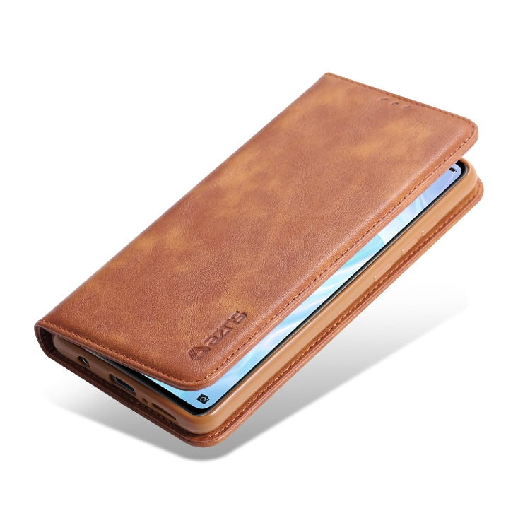 For Samsung Galaxy A41 AZNS Retro Texture Magnetic Horizontal Flip PU Leather Case with Holder & Card Slots & Photo Frame