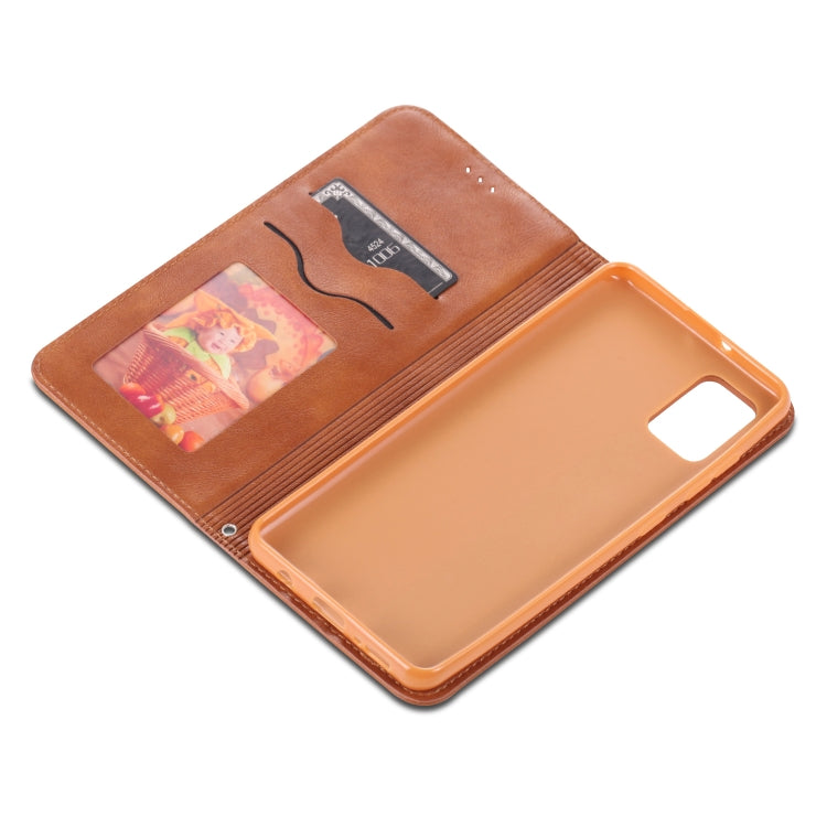 For Samsung Galaxy A41 AZNS Retro Texture Magnetic Horizontal Flip PU Leather Case with Holder & Card Slots & Photo Frame